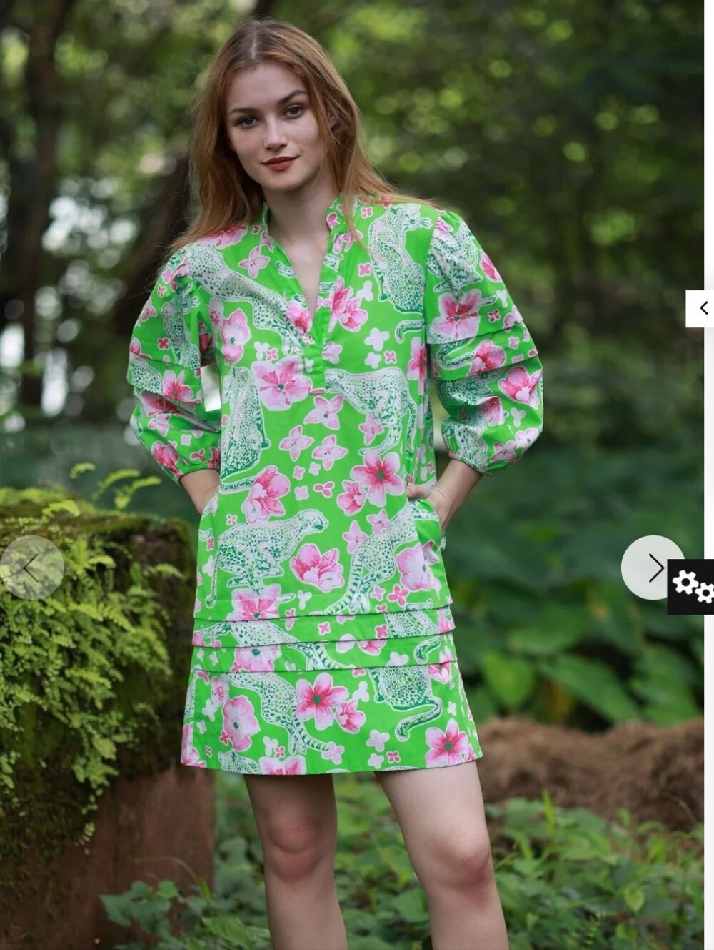 Women's Maude Vivante Freya Cheetahs Floral Pink Green Medium